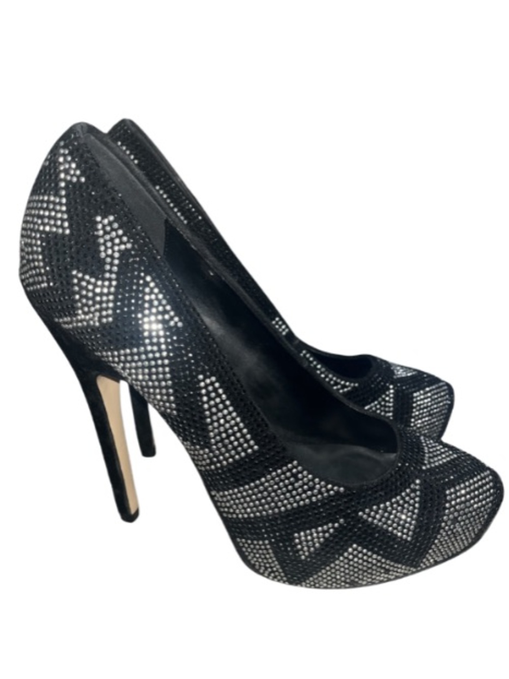 ALDO “Gruz” Black
Silver Chevron Rhinestone
Platform Pumps Heel Size 8